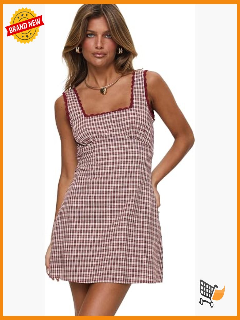 Lace Trim Mini Dress With Ruched Bust Square Neck Sleeveless Zip Back Fitted